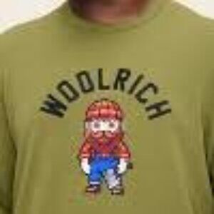 ~Woolrich Lumberjack Embroidered Graphic Print Pullover Sweatshirt~LRG~NWT's~